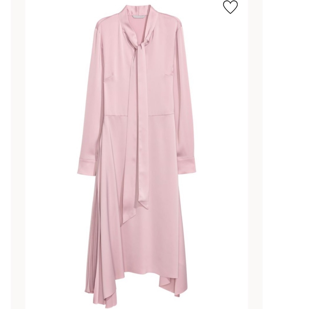 NWT H&M Side Pleat Rose MIDI Dress SZ 8